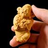 Holz Gott des Reichtums Figuren Kleine Statue Massivholz Handgeschnitzt Zuhause Zimmer Büro Glücksbringende Feng Shui Eigenschaften Statue
