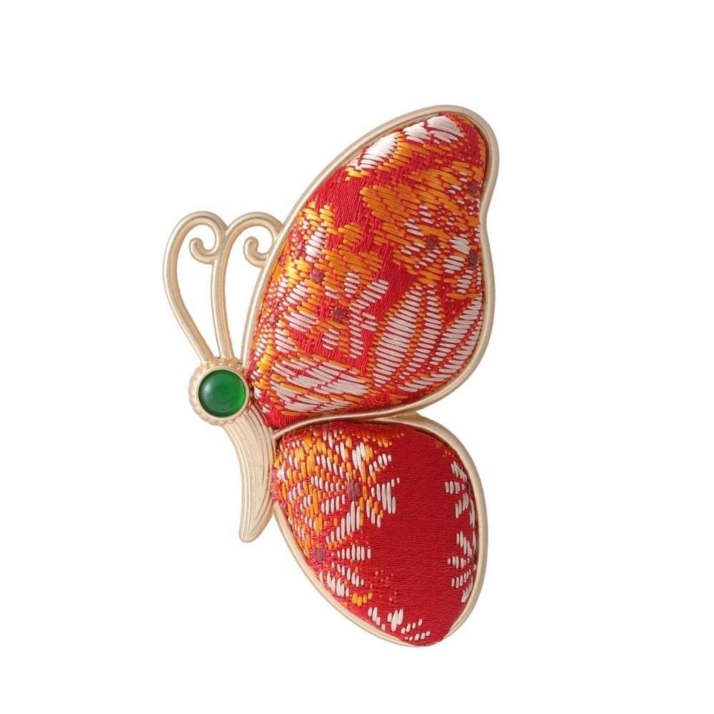 Gold Silk Fabric Songzhen Silk Brooch The Song Dynasty Chinese Style Badge Gift красный