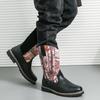 38-46 Cowboy Boots Men Black Brown Work Training Boots European and American Style Leaf Graffiti Western Cowboy Motorcycle Boots