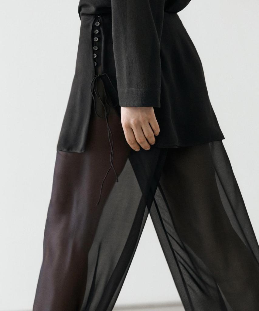 Masimodutti Fluid Contrast Silk Pants