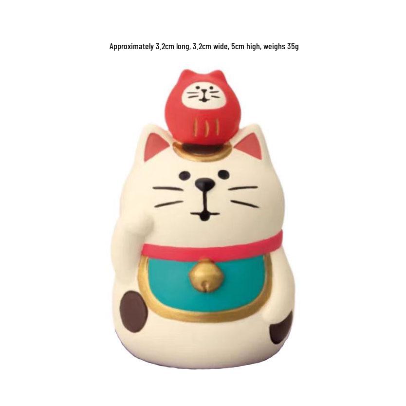 Lucky Cat Feng Shui Ornament for Home, Office, Car, or Store Decoration