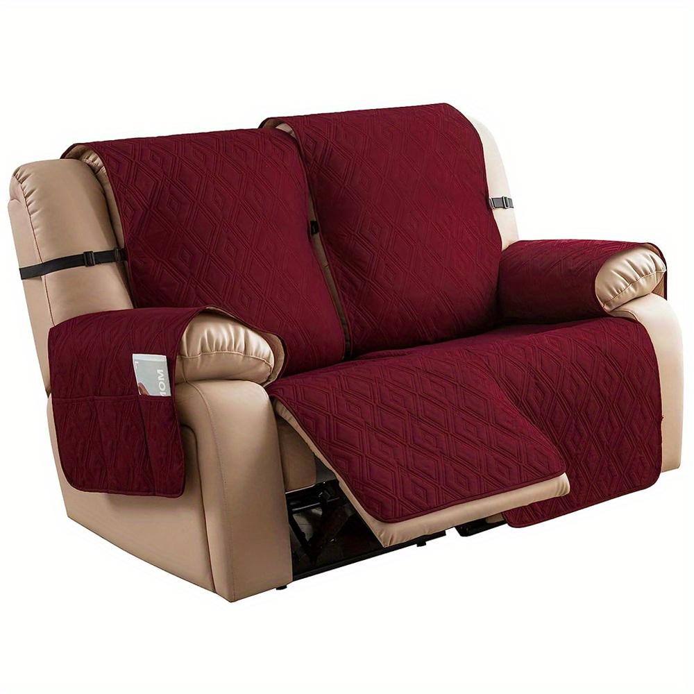 Waterproof Recliner Slipcover Non Slip Covers For Reclining Loveseat With Elastic Straps Washable Recliner Chair Cover