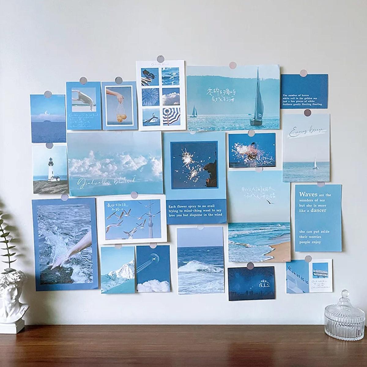 20 stuks/set Wallpapers Ins Creatieve Kunst Decoratieve Kaart Slaapkamer Woonkamer Achtergrond Muursticker Poster
