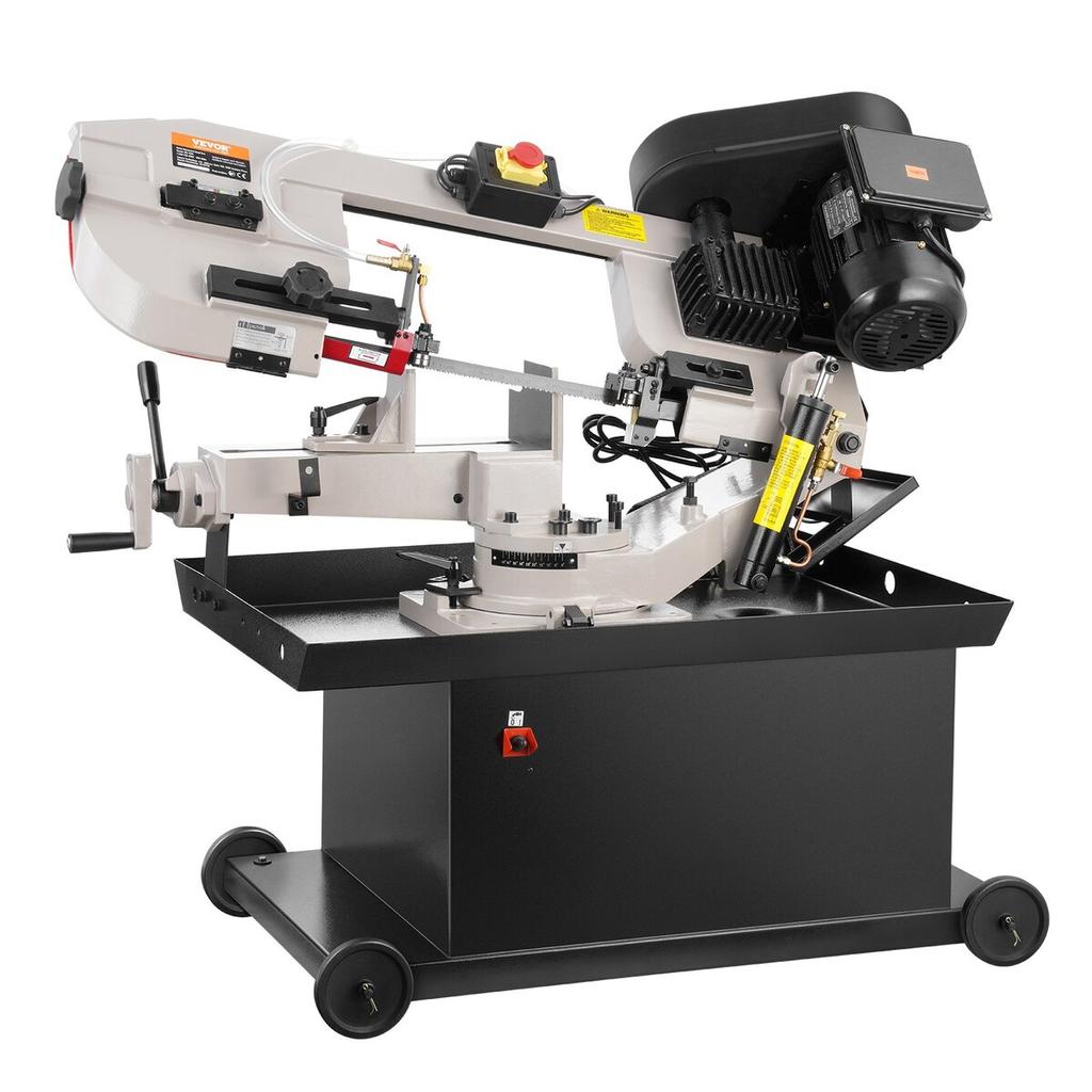 Metal Band Saw 1.1 KW 7 X 8.25 In Cutting Capacity Horizontal and Vertical Cutting 4 Speeds Variable Speed Bandsaw 220V 0° To 45° Rotatable Base for