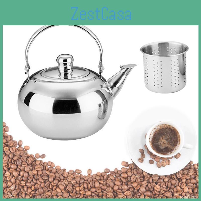 1pc With Tea Strainer Stovetop Kettle Indoor Outdoor Stainless Steel Teapot Filter 115225l