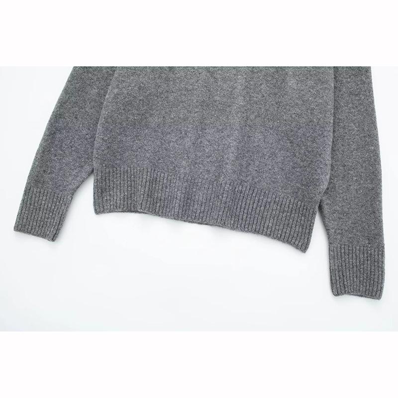 Fashion Round Collar Sweater Women Autumn Winter Classical Knitted Pullover Long Sleeve Simple Basic Jumper