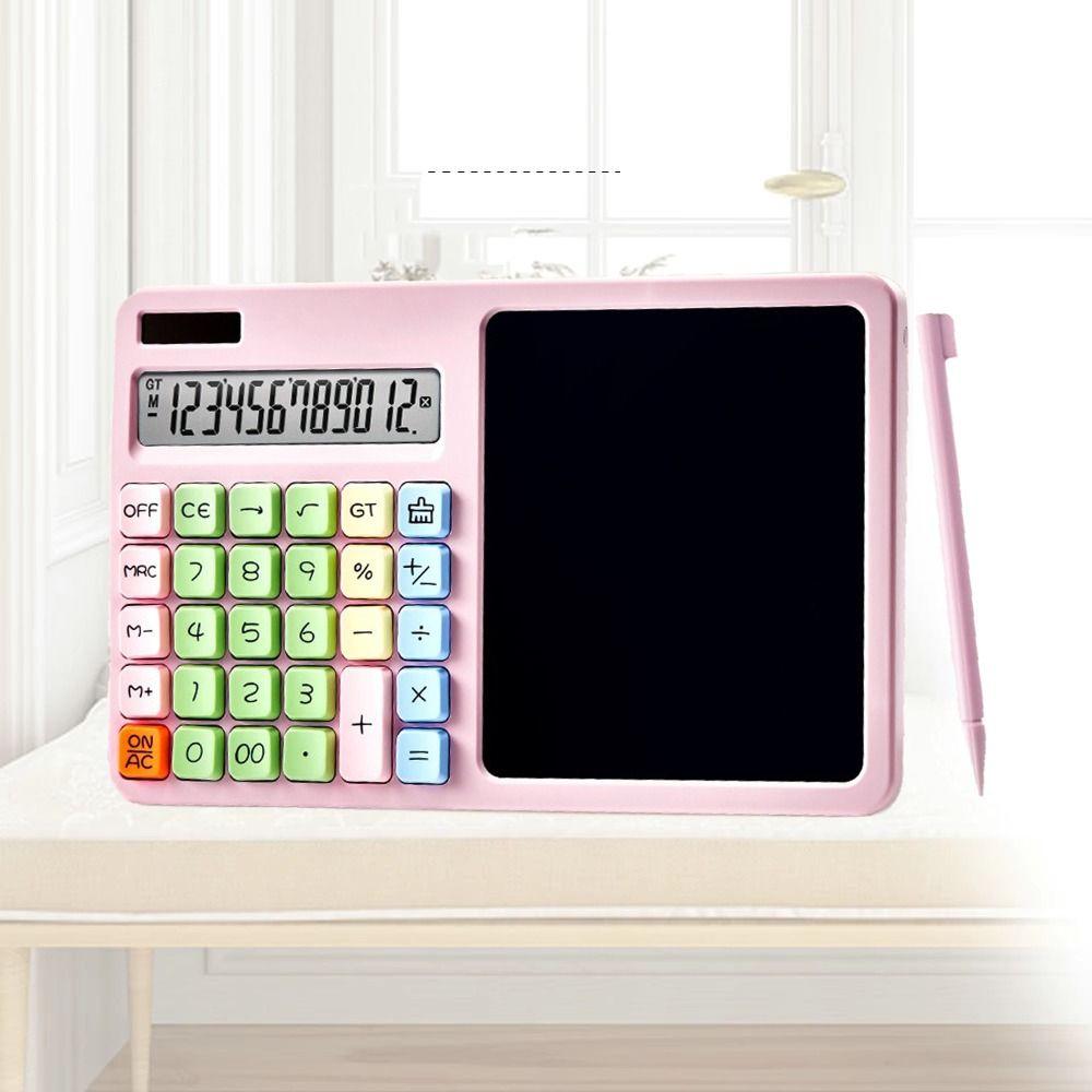 Large LCD Display 12 Digit Solar Calculator Portable Handwriting Board Calculator  Family