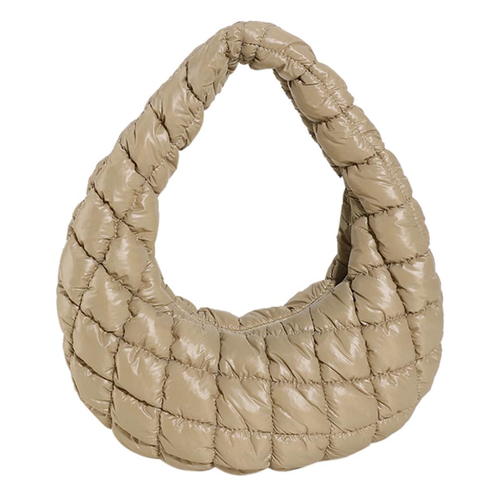 Women Padded Hobo Bag Versatile Cloud Pleatd Bag Lightweight Down Clutch Bag Quilted Tote Handbag Fall Winter Purse