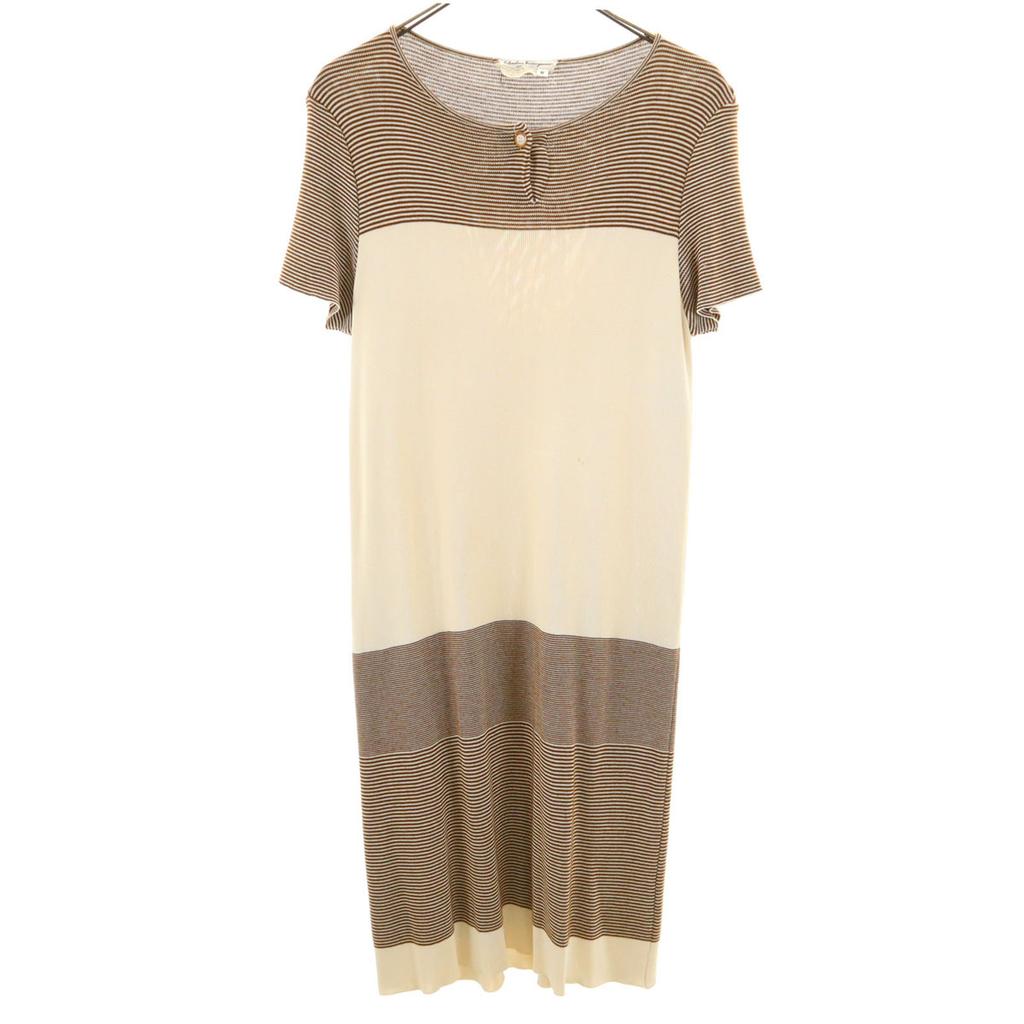 Salvatore Ferragamo 90s Made In Italy Old Short Sleeve Knit One Piece M Women Used