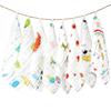 VIAKY Baby Baby Gauze Reversible Gauze with Loop Baby for Girls and Boys Towels, 8-Pack, Bibs, Towels, Bibs, Handkerchiefs, 6-Ply Gauze, 100% Cotton,