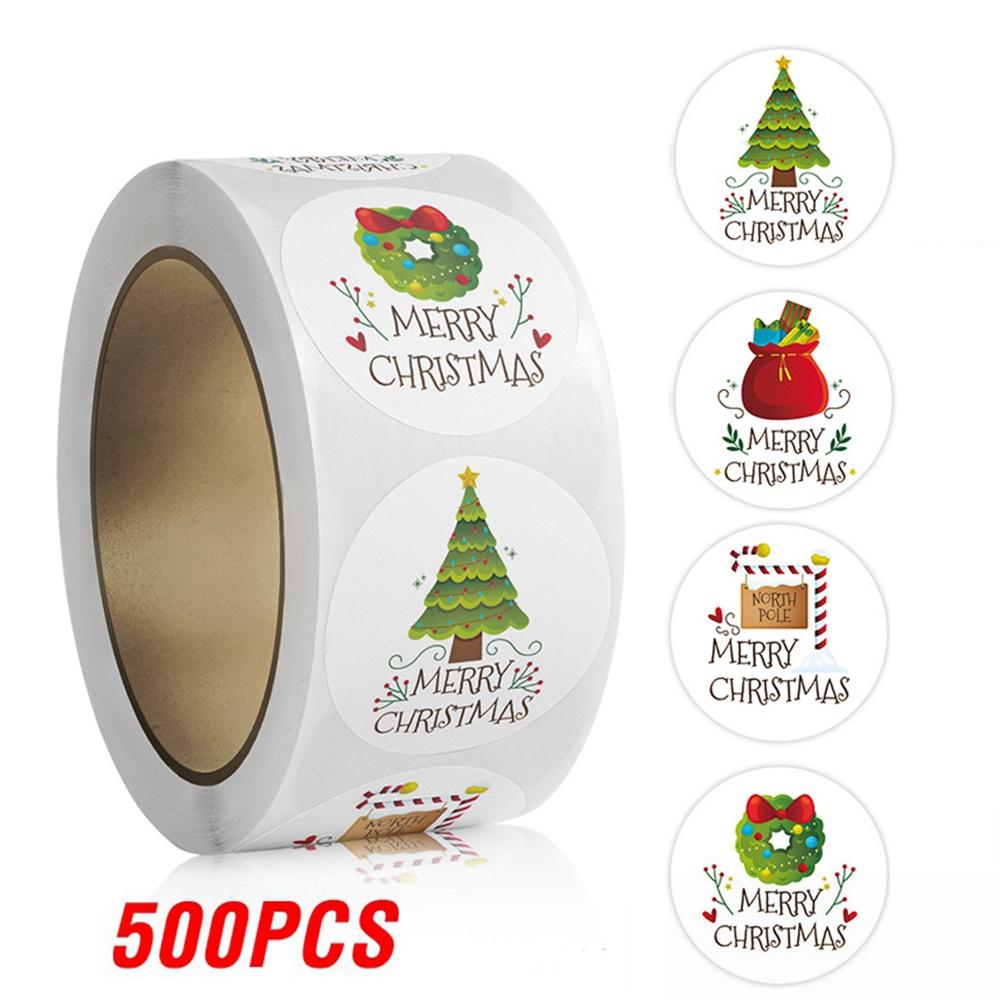100-500Pcs White High-Standard Merry Superior-Grade Christmas Sticker Premium-Quality Holiday Premium-Quality Party Fresh-From-Factory
