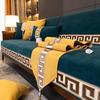 Leichter Luxus Chenille Sofakissen Stickerei Anti-Rutsch Sofabezug Massivholz Sofas Handtuchstoff Wohnzimmer Heimdekoration Überwurf Handtuchmatte