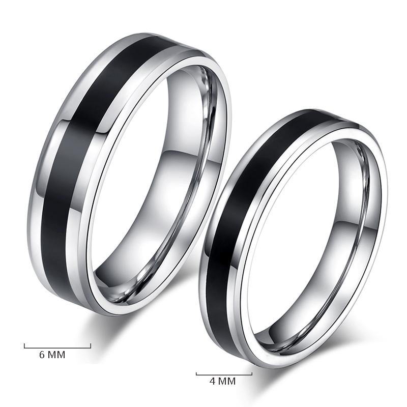 Vnox Classic Wedding Rings for Women Men Stainless Steel Couple Jewelry Promise Band Alliance Bijoux