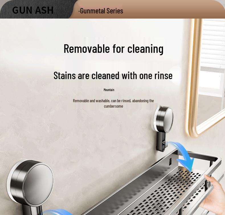 Badezimmer-Wandregal mit Saugnapf ohne Bohren