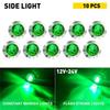 10PCS 3/4" LED Strobe+Steady Marker Lights Dual Function Green 3-Wires 12V-24V
