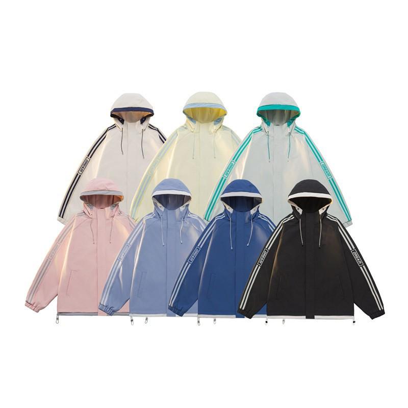 Jackets for Men and Women In Spring and Autumn Versatile Dopamine Couple Striped Jackets for Men