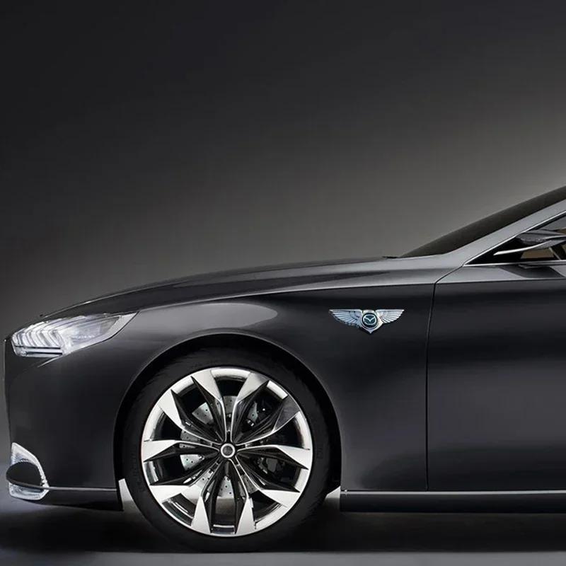 2025 Caliente Metal 3D Alerones Emblema de Alas para Capó Delantero de Coche Insignia Lateral Pegatina Calcomanía para Mazda Axela 3 5 6 RX8 RX7 MX3 6 Atenza MX5 CX9 CX5 CX