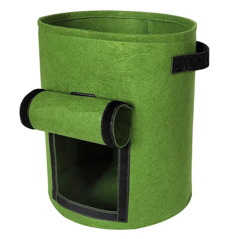 Reusable Non-Woven Felt Planting Bag with Harvest Window for Vegetables