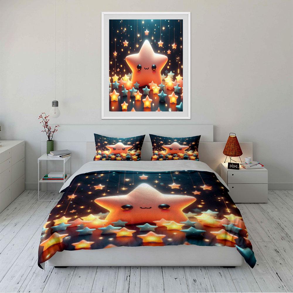 "Glowing Star Pattern Bedding Set" Bedding Duvet Cover Set Duvet Cover Pillowcases (1 * Duvet Cover 2 * Pillowcases, Without Duvet Insert)