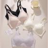 Antibacterial Corrugated Lace Soft Support Strip Bra Lifting and Bust Fixing Water Drop Cup Underwear