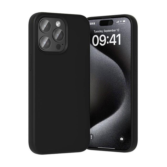 Coque telephone - bumper telephone Vention Coque en silicone KUFB0-30 pour iPhone 15 Pro (Noir)