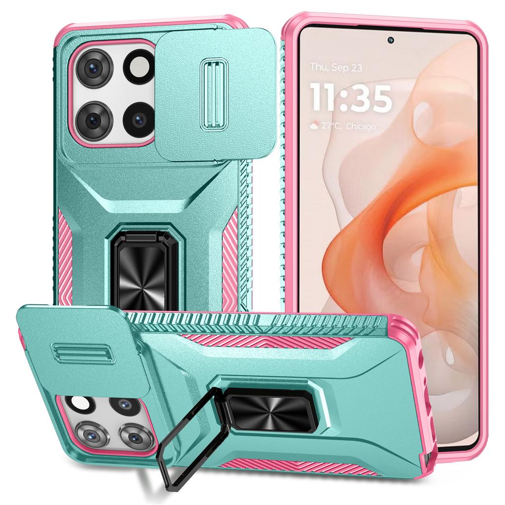 Pro Motorola Moto G 5G (2025) Pouzdro Camshield Stojánek TPU+PC Protiskluzový Kryt na Telefon