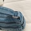 Womens Denim Crossbody Bag Casual Small Shoulder Purse Multi Zipper Handbag for Daily Use