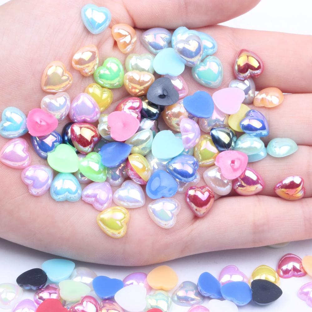 Wholesale 1000pcs AB 4mm Half Face Peach Heart Nail Art Rhinestones New Color Love Hair Clip Handmade Accessories 1000PCS&4 mm