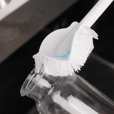 Neue Silikon-Milchflaschenbürste, Tassenwäscher, Glasreiniger, Küchenreinigungswerkzeug, langer Griff, Reinigungsbürste für Getränkeflaschen, Glastassen