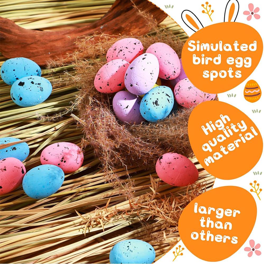 100Units Foam Easter Eggs Decoration For Easter Party, Home Ornament 3Cmx4Cm