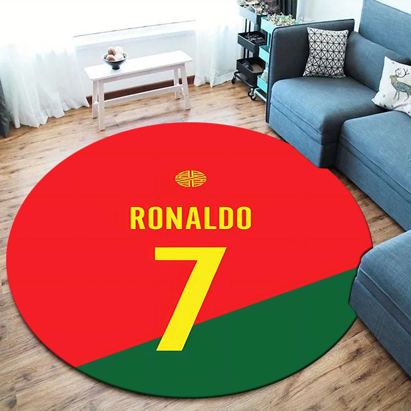 CR7 Round Area Rug,Carpet Rug for Living Room Bedroom Sofa Playroom Decor,Non-slip Floor Mat