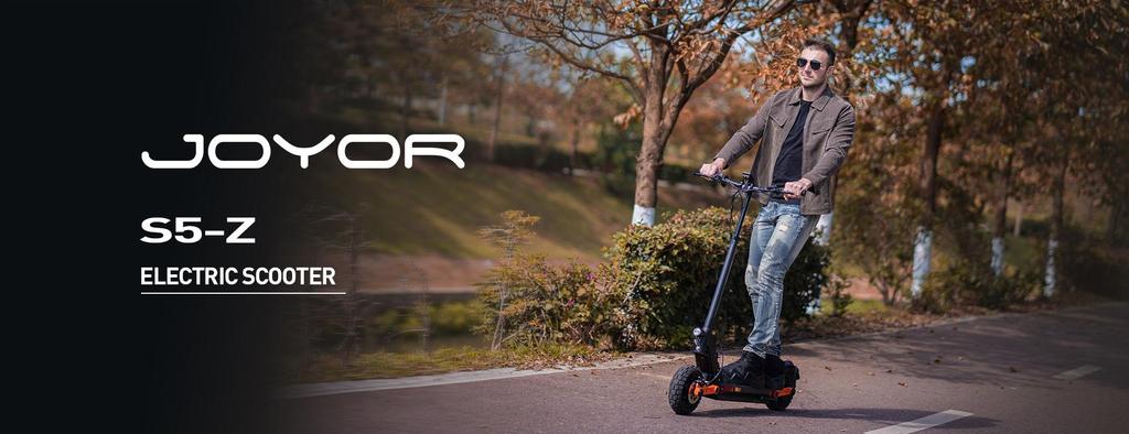 JOYOR S5-Z 600W Foldable Electric Scooter, 48V 13Ah, 55km Range, 10" Off-Road Tires, Dual Disc Brakes, Dual Suspension