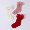 2PCS/Set Lace Bow Baby Headband Socks Solid Color Infant Hair Accessory  3-12M Newborn Baby Girl