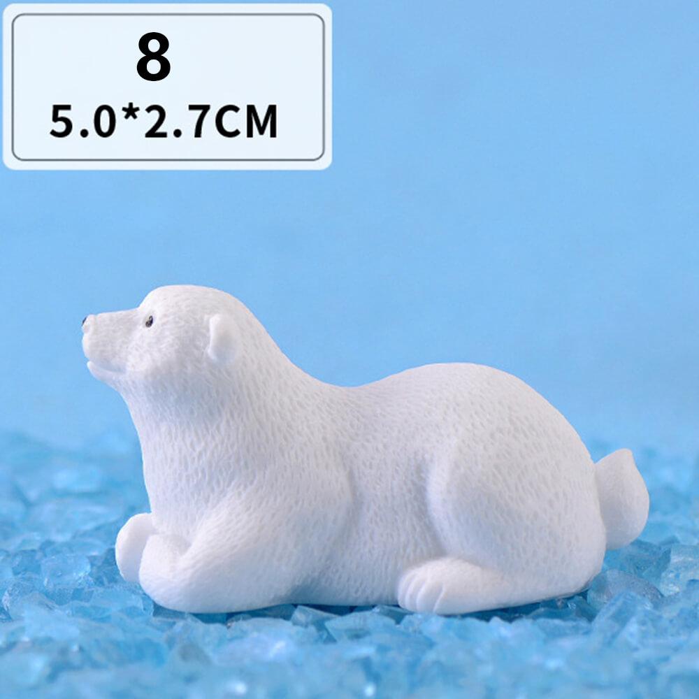 Mini White Bear Polar Bear Figurines Simulation Home Micro Landscape Garden Miniatures Animal Home Decor Accessories