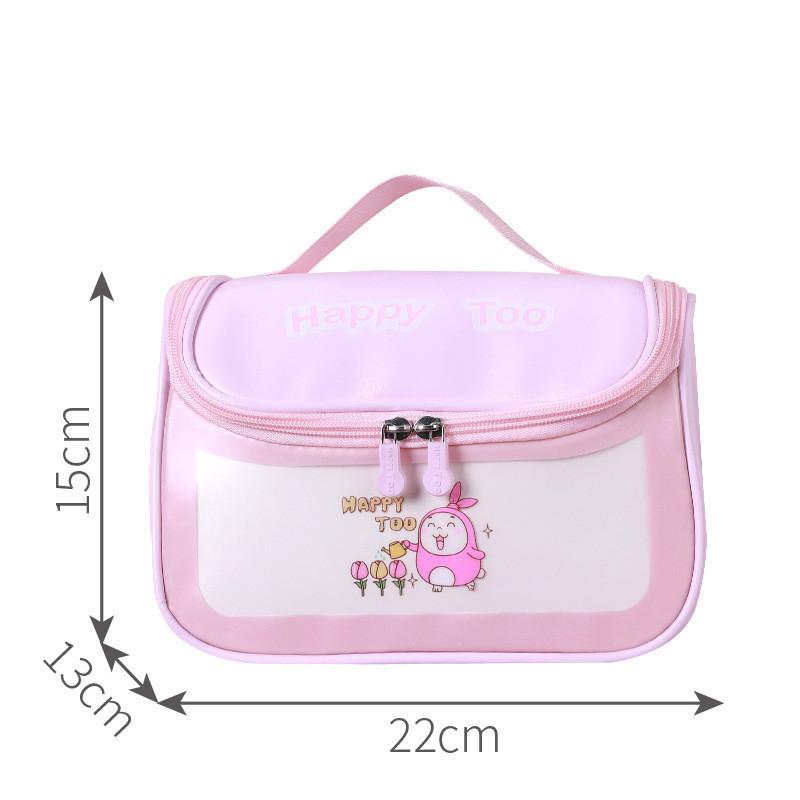 Latest Waiji Rabbit Waterproof Cosmetic Case Pvc Cartoony Travel Lovely Clear Wash Bag Bulk