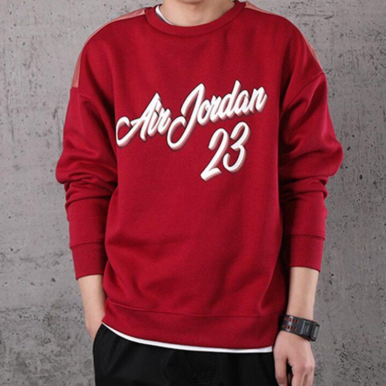 Jordan 23 Sweatshirts Men's Burgundy Crew Neck Moderate Regular CT6283-620
