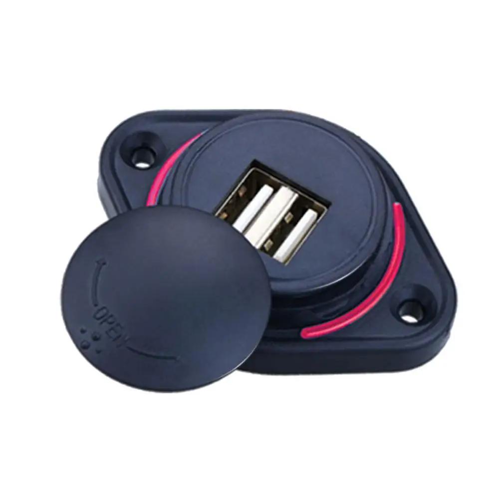 

3.1A 12-24В Подвійний USB Модифікований Автомобільний Зарядний Пристрій Зсувна Кришка Автомобіль Автобус Човен Подвійний USB Порт Зарядний Пристрій Розетка Живлення Адаптер Універсальний червоний