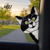 Sunlight Catching Cat Sticker Stained Glass Window Cling, Vintage Colorful Kitty Decal, Removable Static Cling for Door Wall Car, UV-Resistant