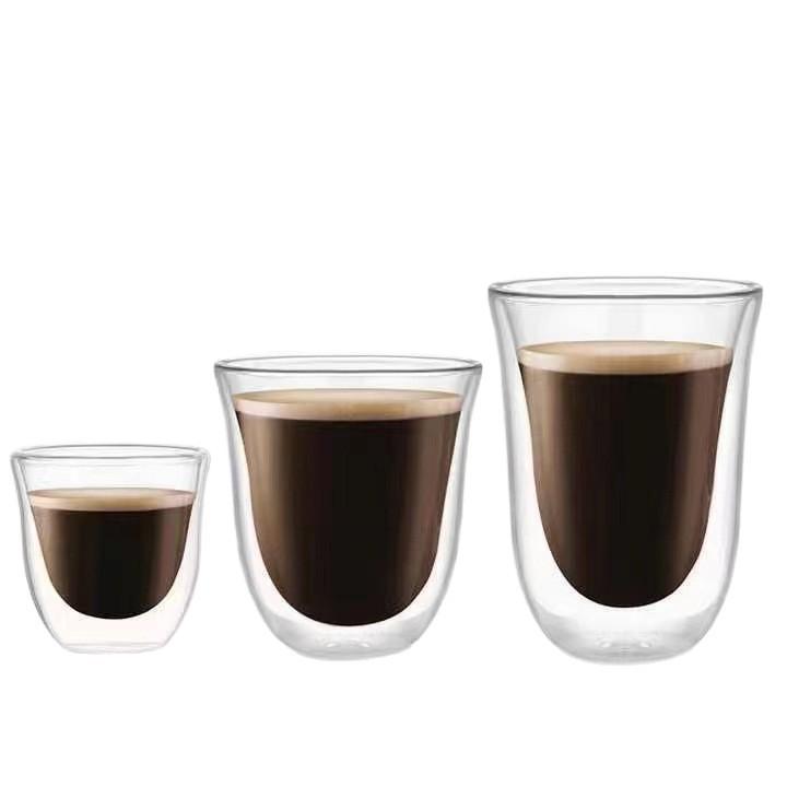 

Double-layer glass, heat-resistant coffee cup, heat-insulated home office milk cup, juice breakfast cup, water cup 80ml