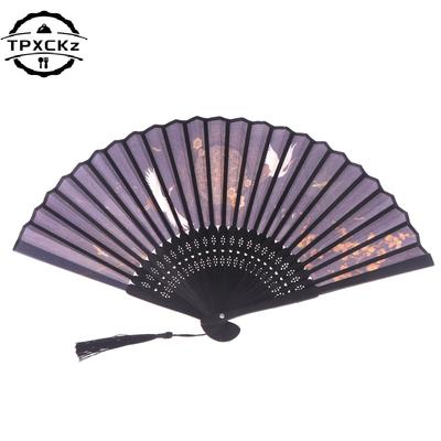 Vintage Dance Hand Fan Folding Bamboo Fan Ancient Style Fan With Tassel Chinese Style Small Fan Dress Decoration Student Gifts
