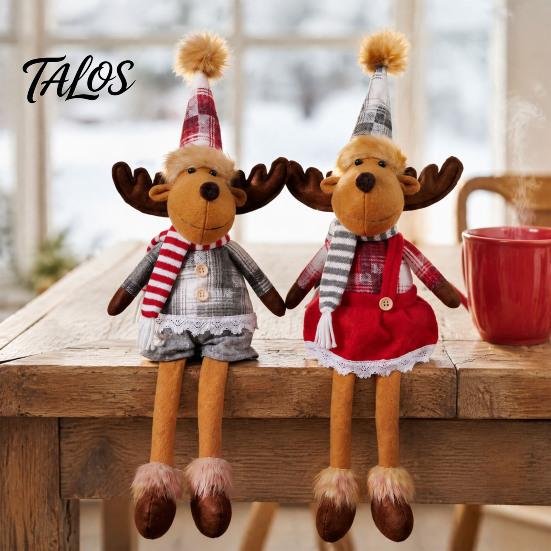 Festive Holiday Gift Sets Nordic Christmas Gnome Doll, Long Leg Reindeer Elf Plush Doll Souvenirs for Friends Shelf Window, Scandinavian Fabric