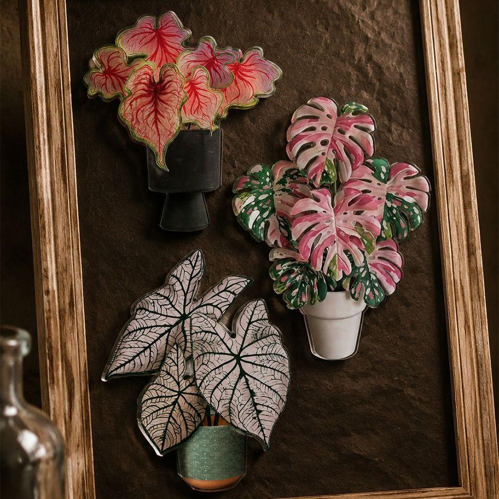 Rotatable Artificial Plant Fridge Stickers Magnets Waterproof Mini Plant Fridge Magnet Kitchen