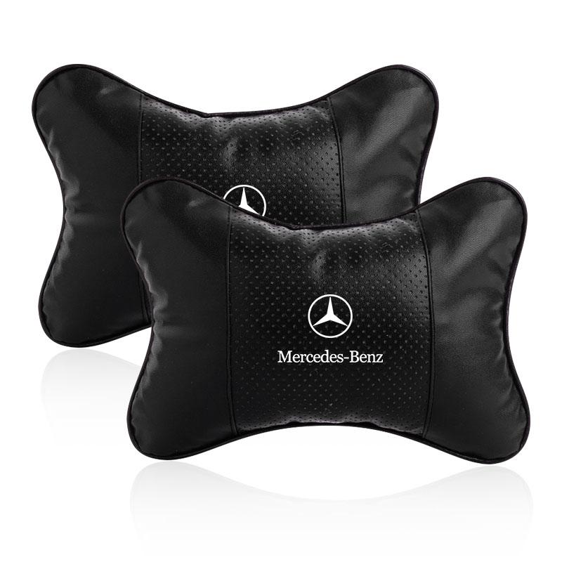 Bilsete Nakkestøtte Auto Logo Nakkepute Biltilbehør For Mercedes-Benz AMG C500 C200 C300 A B C E GLA CLA GLK GL ML GLE W204 W205 W203 W211