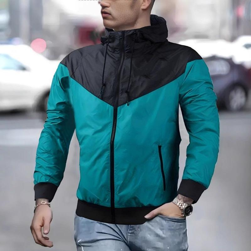Sportlicher Windbreaker Herren Frühling Herbst Dünne Jacke Outdoor Kapuzenjacke Freizeitjacke