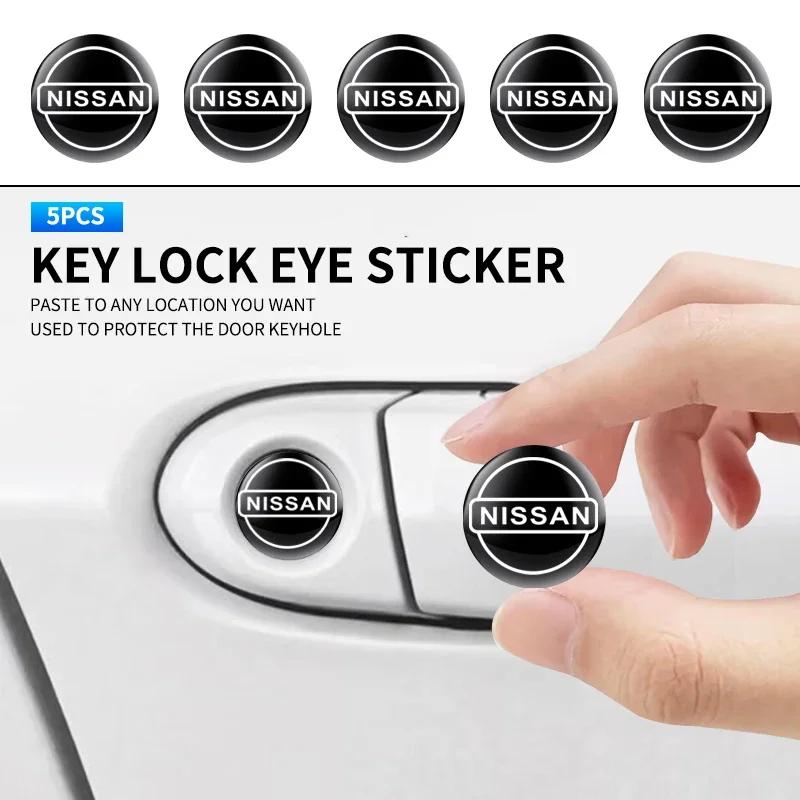 10 st 15 mm Bil Lås Nyckelhål Dekaler Dekoration Skydd För Nissan J10 X-Trail Qashqai Juke Leaf Micra NOTE Patrol Gadgets