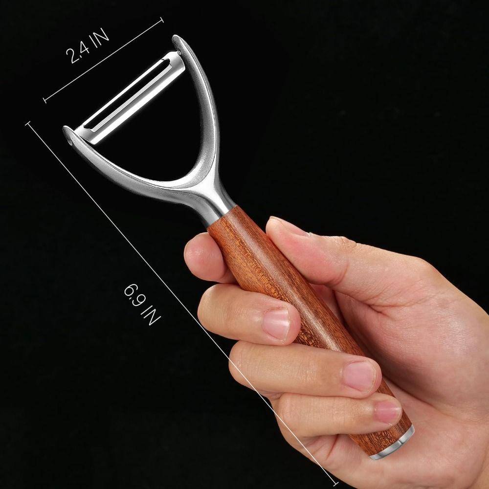 Premium Kitchen Peeler Stainless Steel Multi-functional Fruit Peeler Real Wood Handle Ultra Sharp Blade Vegetable Peeler
