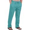 Herren Freizeit Atmungsaktive Baumwoll-Leinen Kordelzug Hose – Atmungsaktive Sommer Strandhose