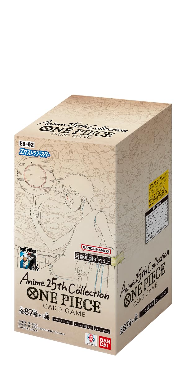 

BANDAI ONE PIECE Card Game Extra Booster Anime25th collection 24 упаковки Целевая аудитория 9 лет и старше [EB-02] (BOX) возраст