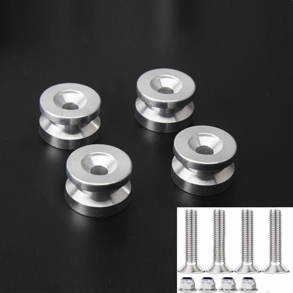 Pack of 4 Motorcycle Tail Box Quick Release Mounting Pads Aluminum Alloy with Antislip Rubber for Stability Accessories