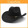 Western Cowboy Hat For Men With Wool Blend For Outdoor Riding And Sun Protection